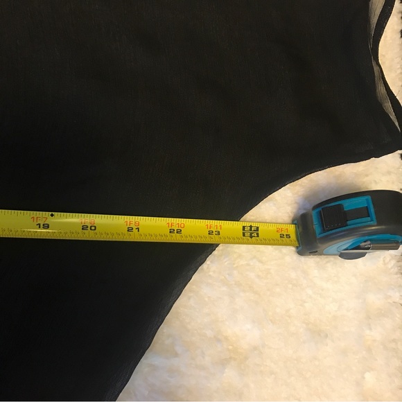 Sheer Black Express Top Medium Blouse Peplum Tunic Style - Picture 8 of 15